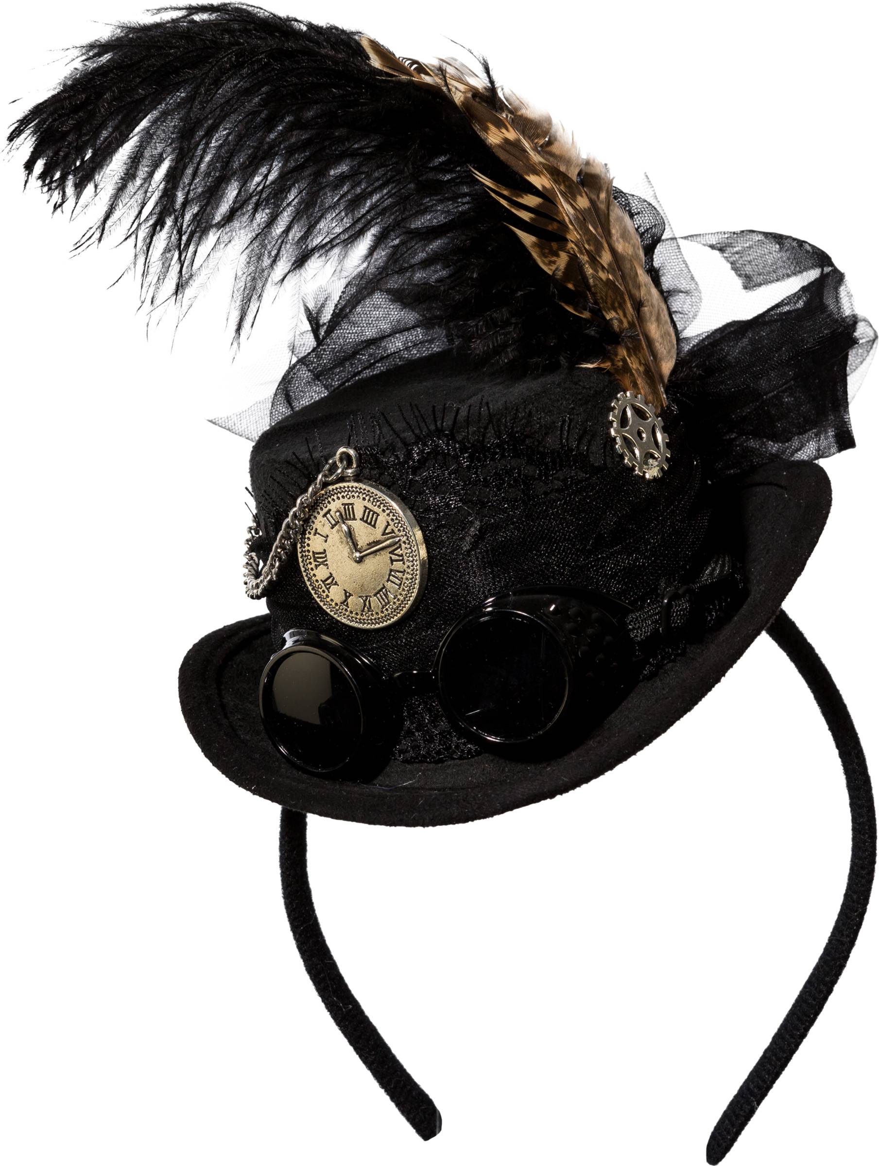 Mini steampunk hat, black