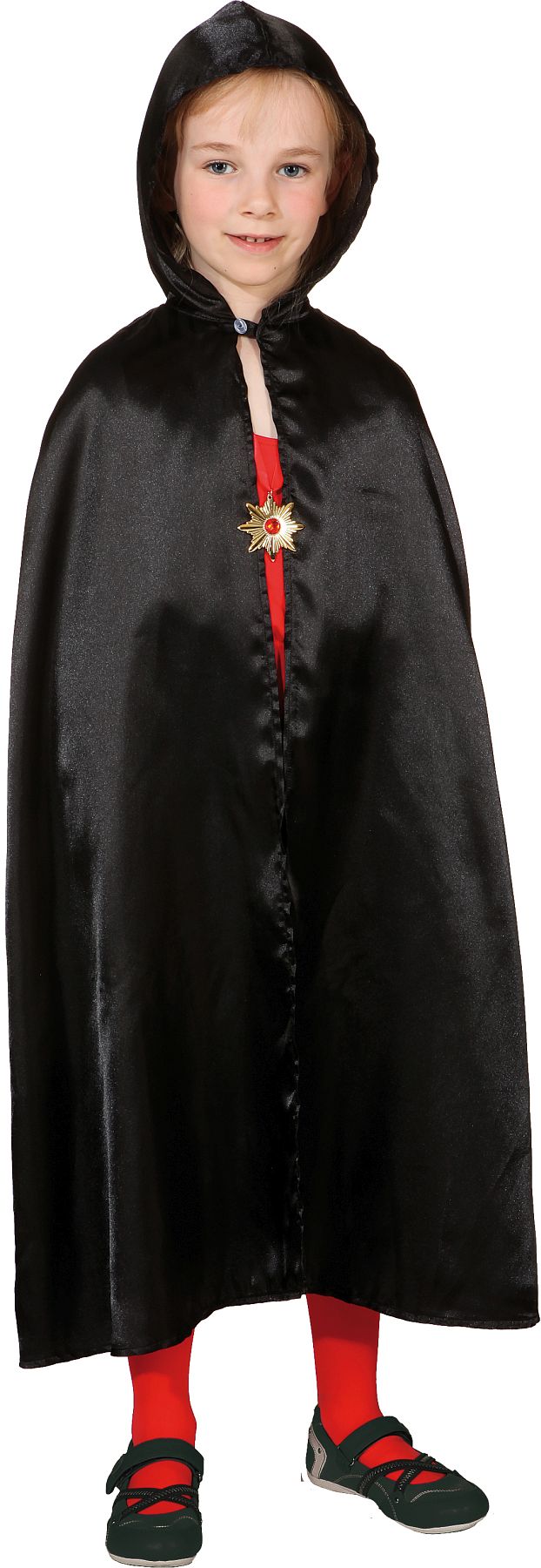 Cape with hood, black