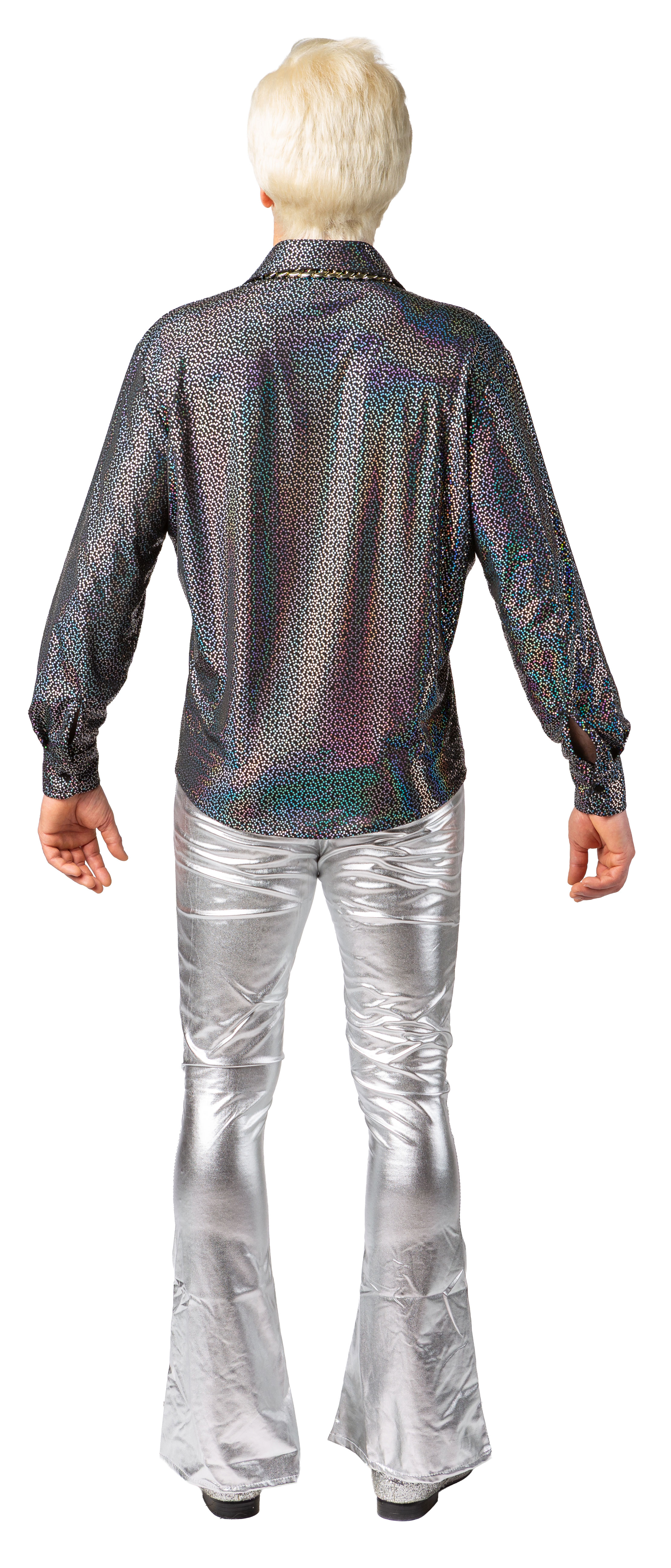 Hemd mit Glitzerdruck, silber 