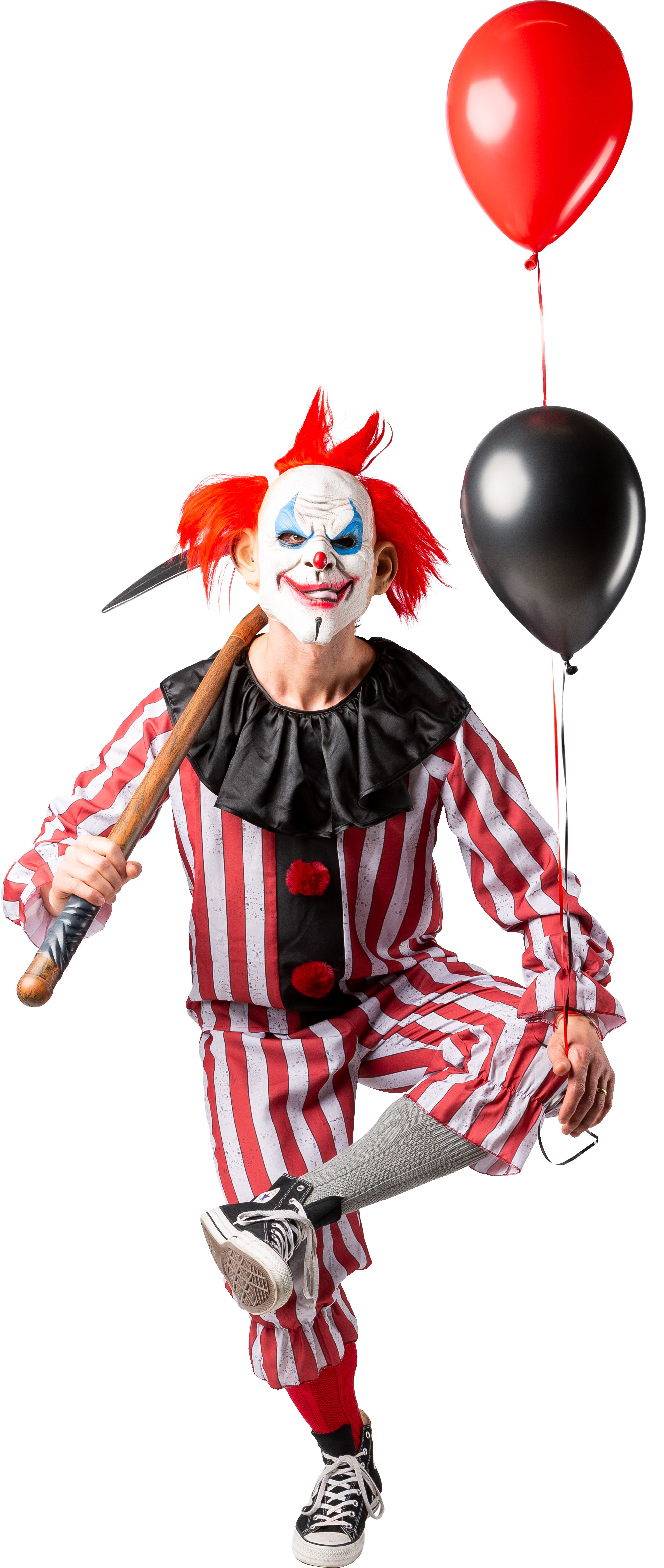 Halloweenclown, grau-rot M