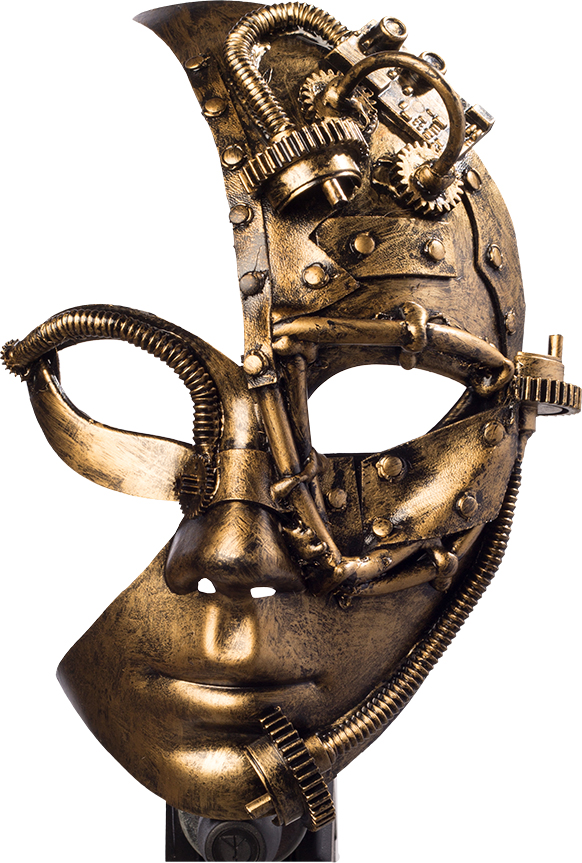 Steampunk half mask, bronze