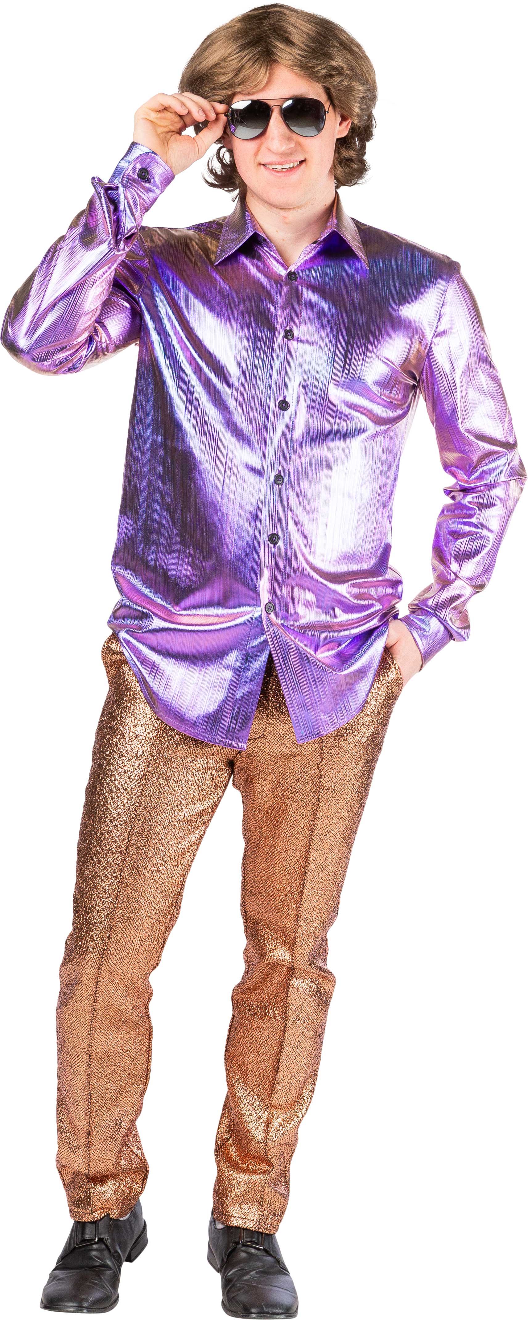 Chemise métallisée, violet