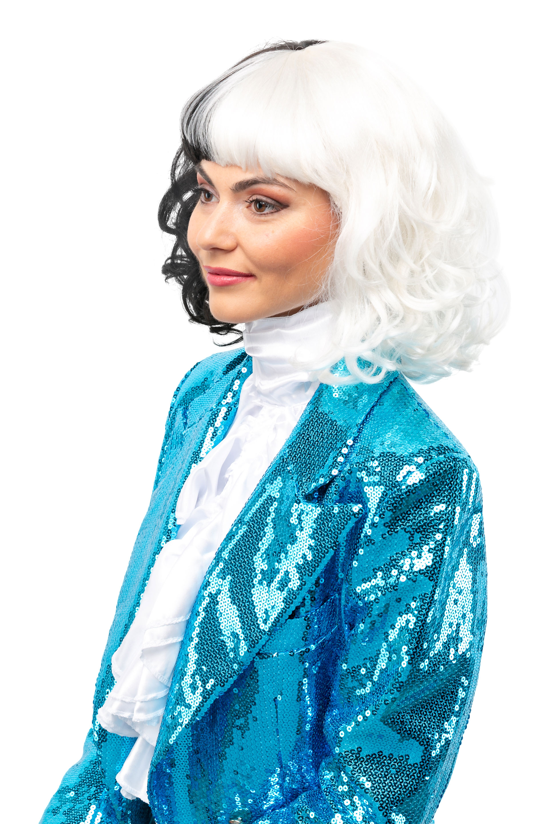 Perücke Modezarin, schwarz/weiß