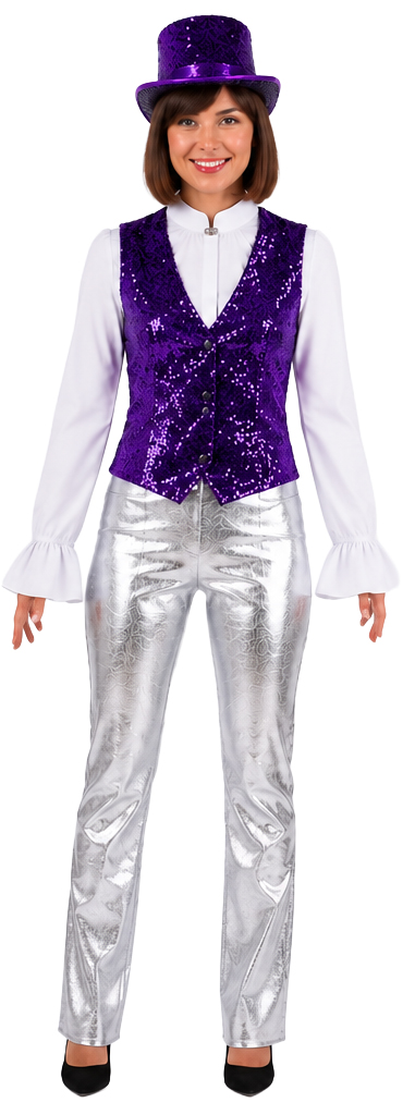 Gilet à paillettes pour femme, violet