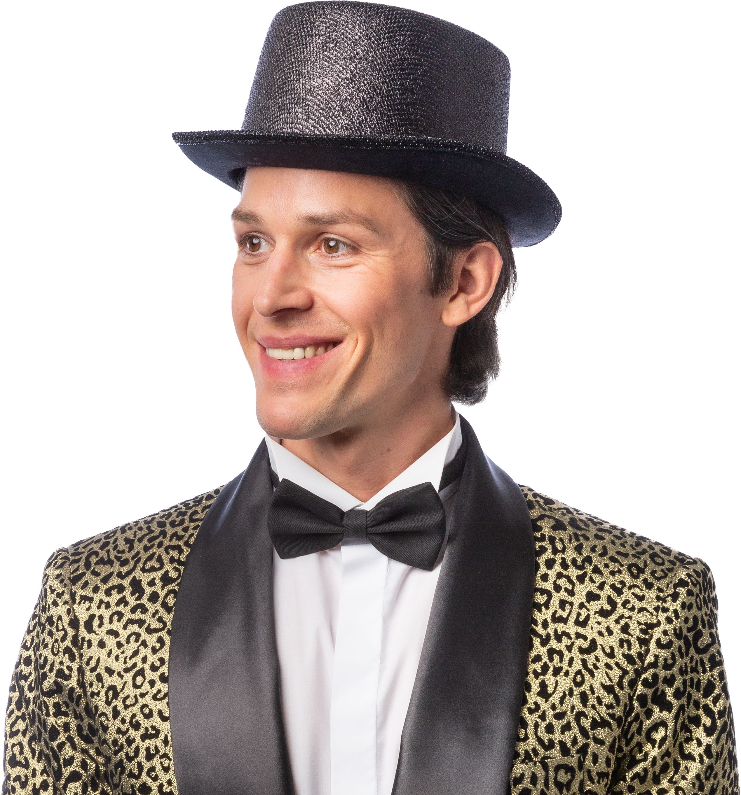 Châpeau cylindre Lurex, noir