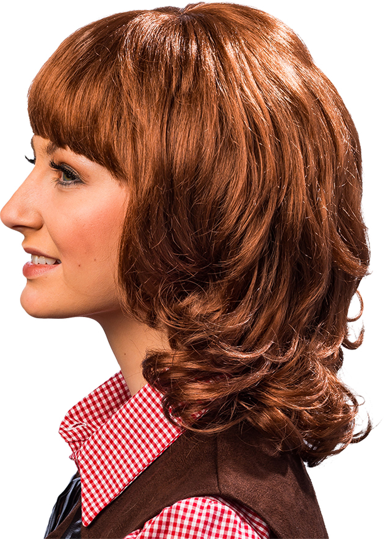 Curly ladies wig brown degraded