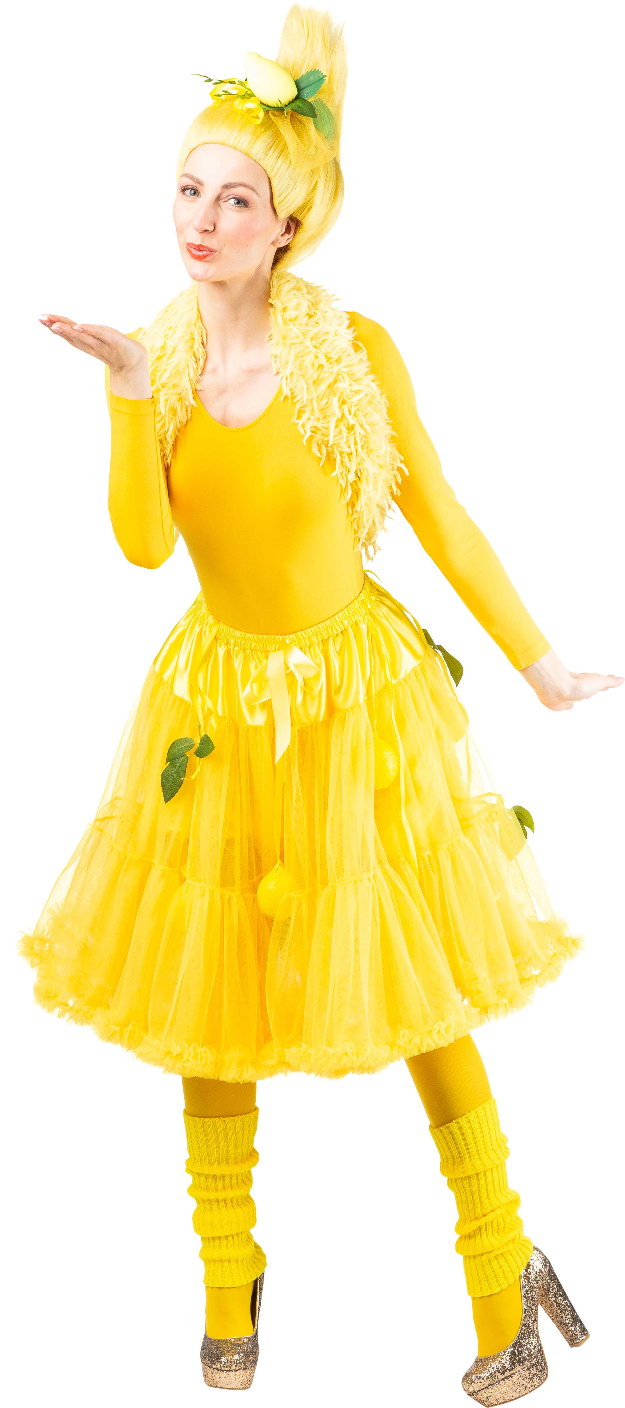 Tutu lang mit Rüsche, gelb