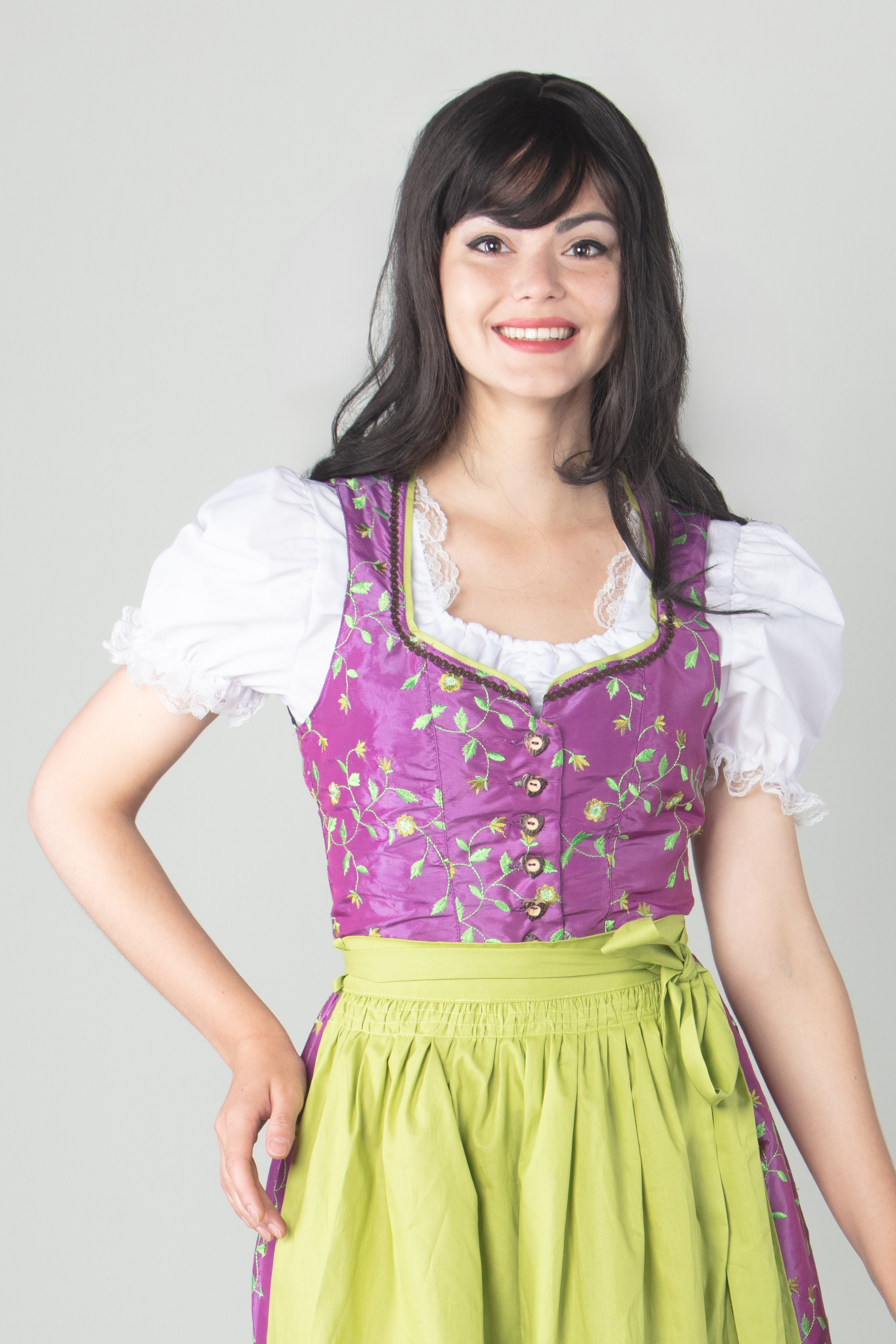 Dirndl Bluse weiß mit Spitze