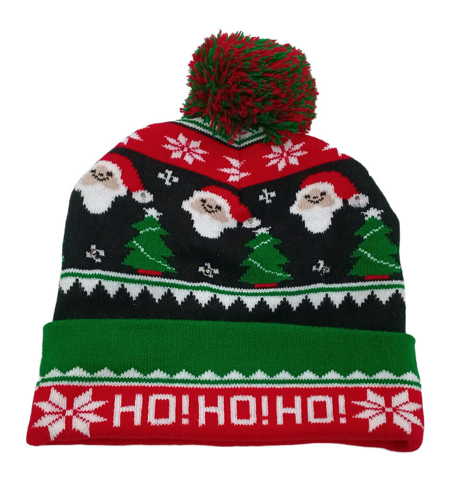 Bommelmütze rot grün 