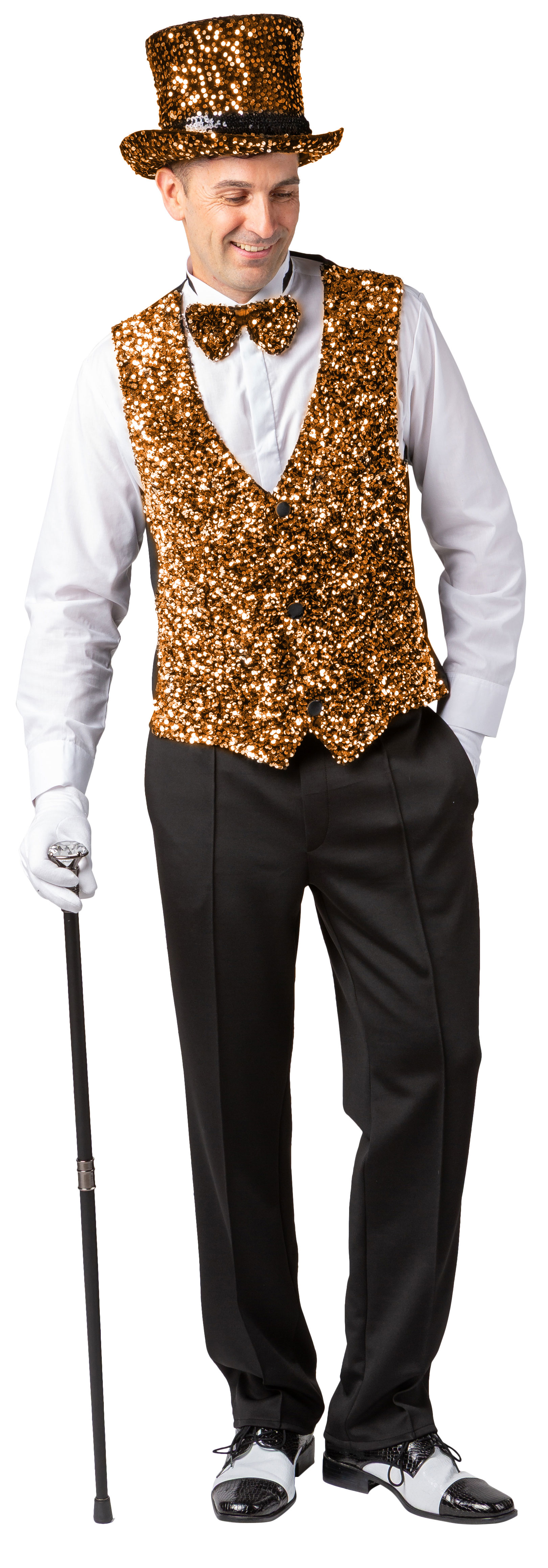 Weste Pailletten, gold 