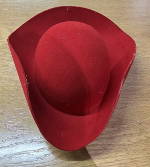 Ébauche en feutre de laine à trois pointes, rouge