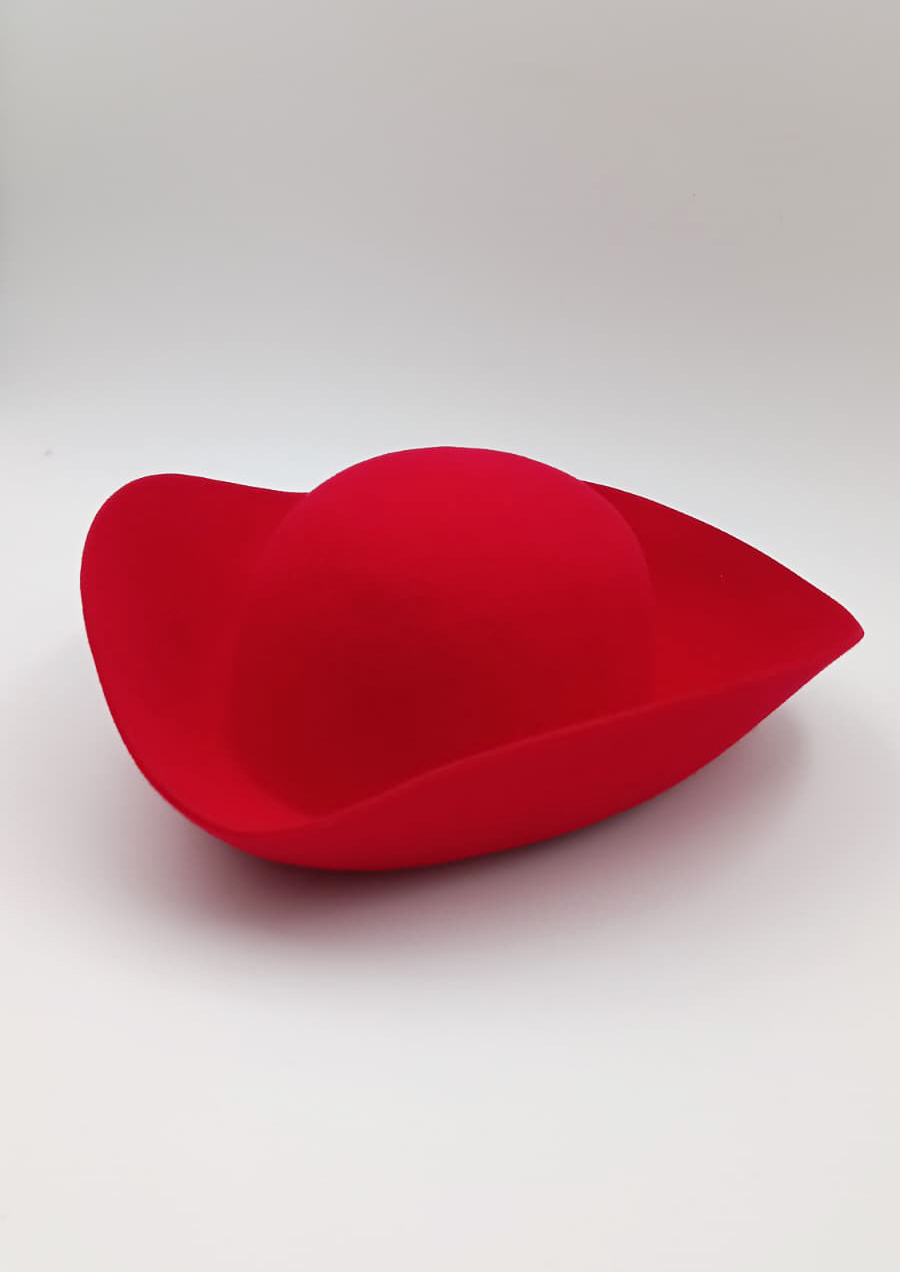 Ébauche en feutre de laine à trois pointes, rouge