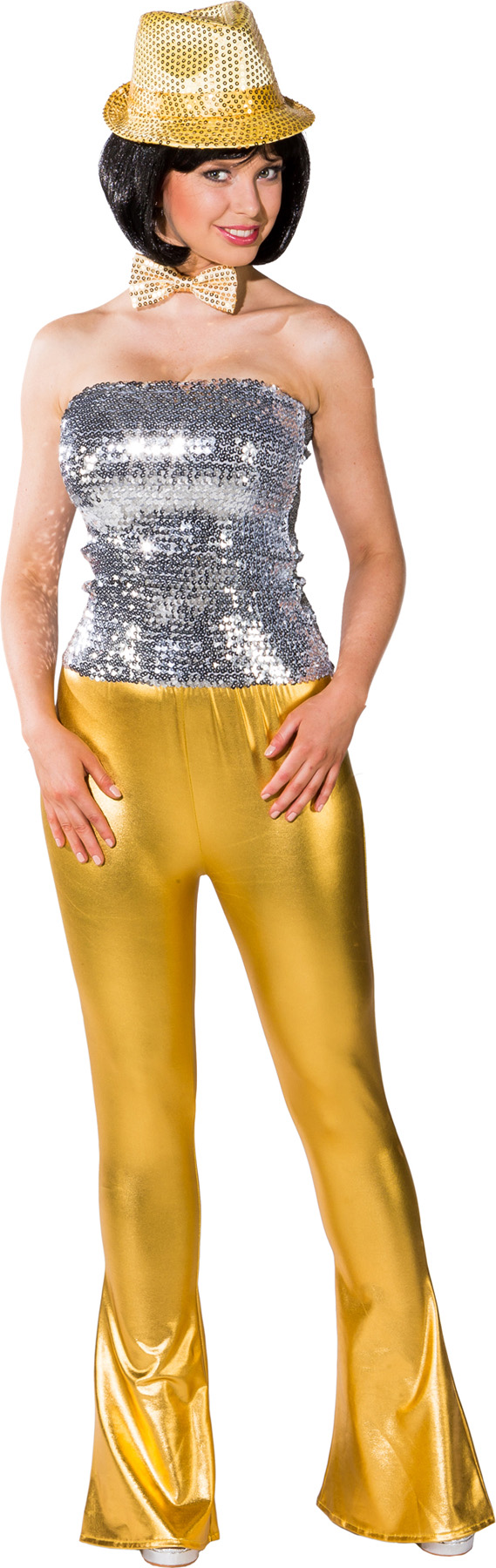 Flared trousers, gold