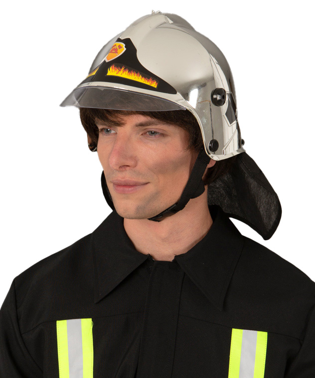 Feuerwehrhelm sportlich, chrom für Kinder und Erwachsene Verstellbar!