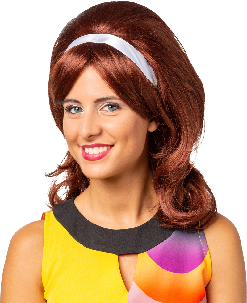 Ladies wig 70s with white band