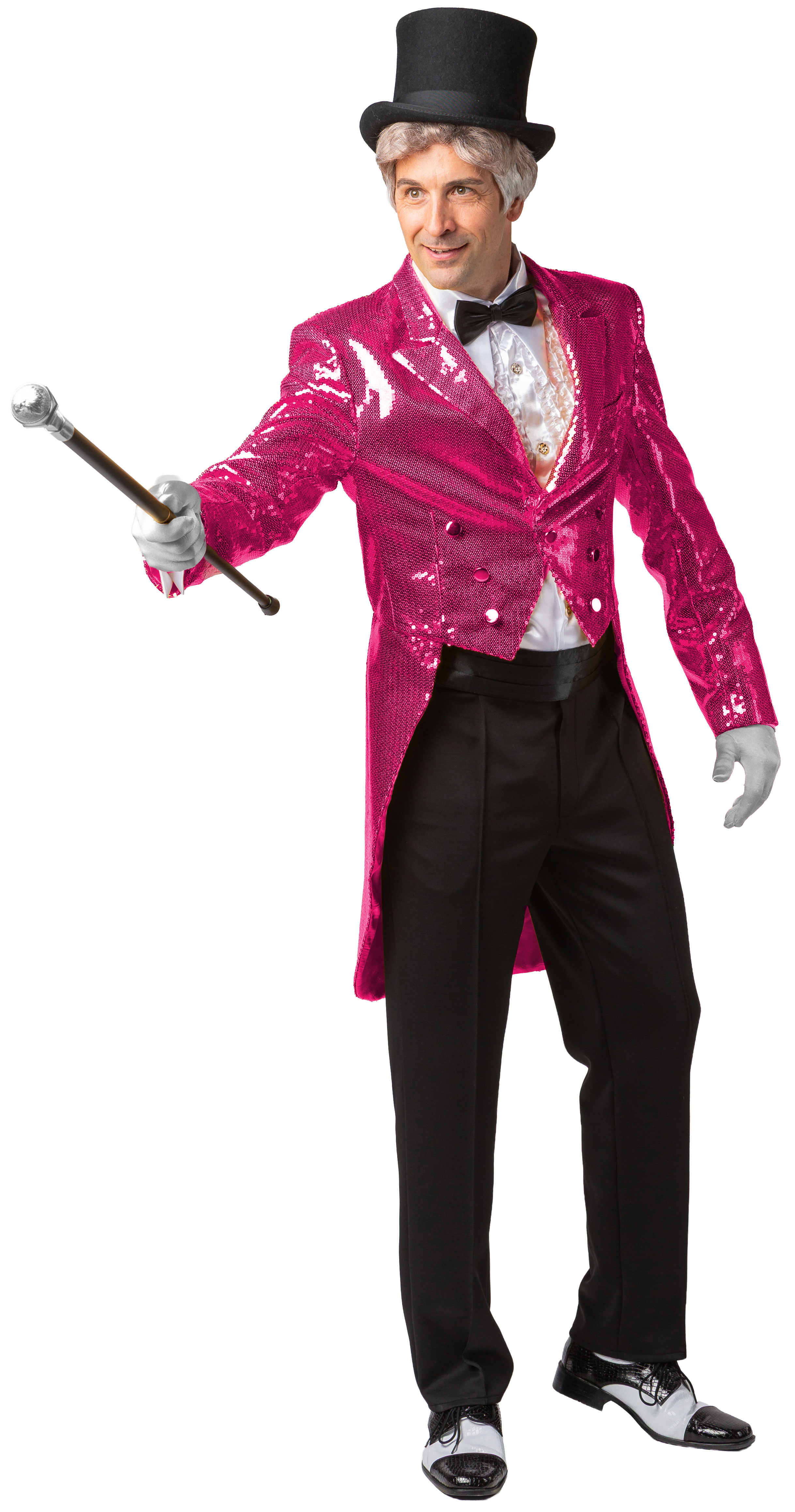 Men's tailcoat with sequins, pink