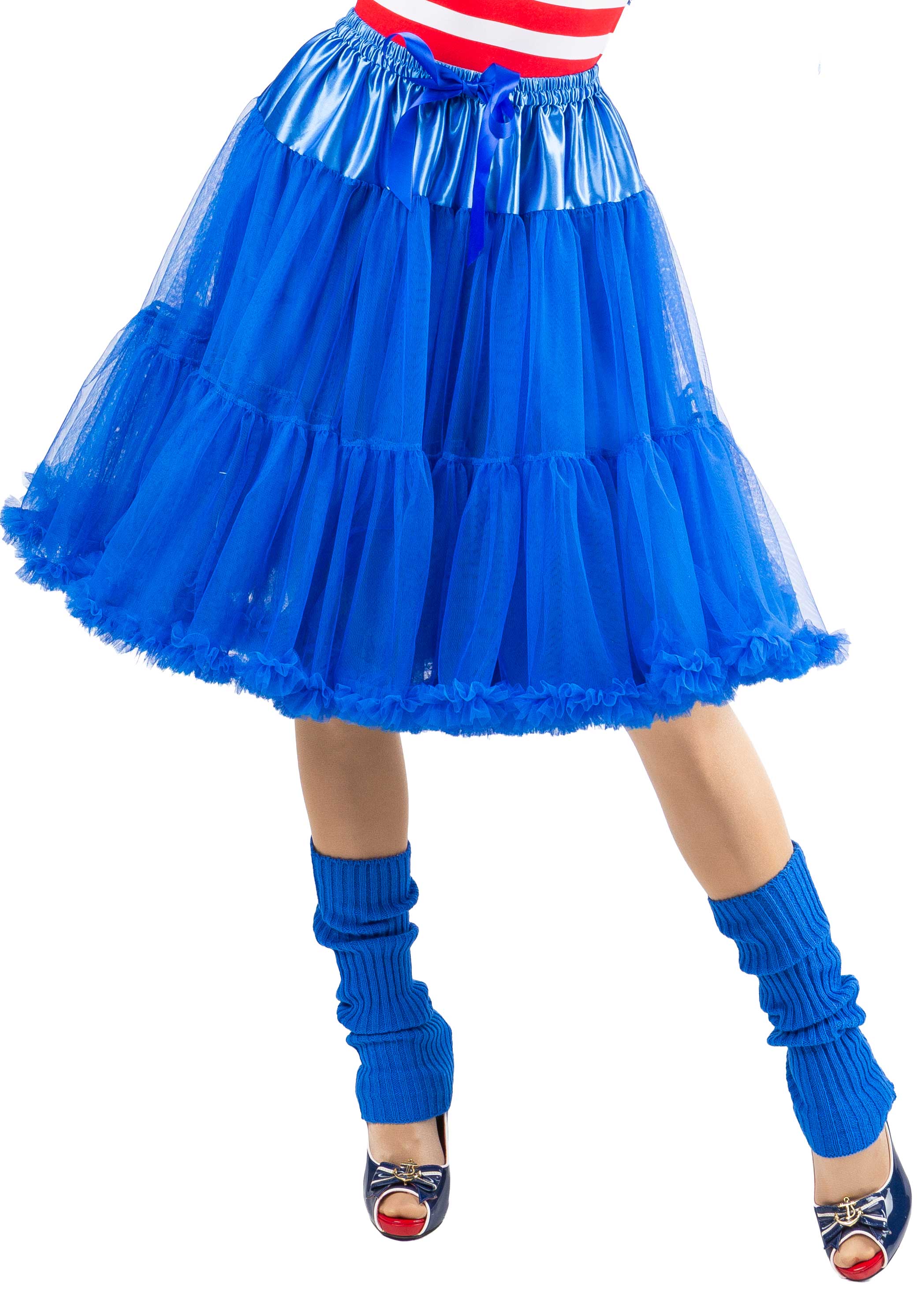 Long tutu with a frill, blue