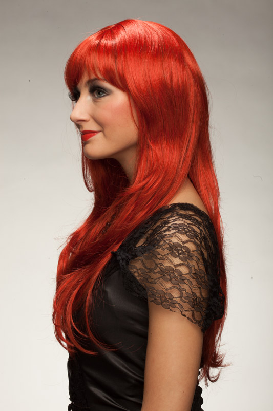 Longhair wig, red