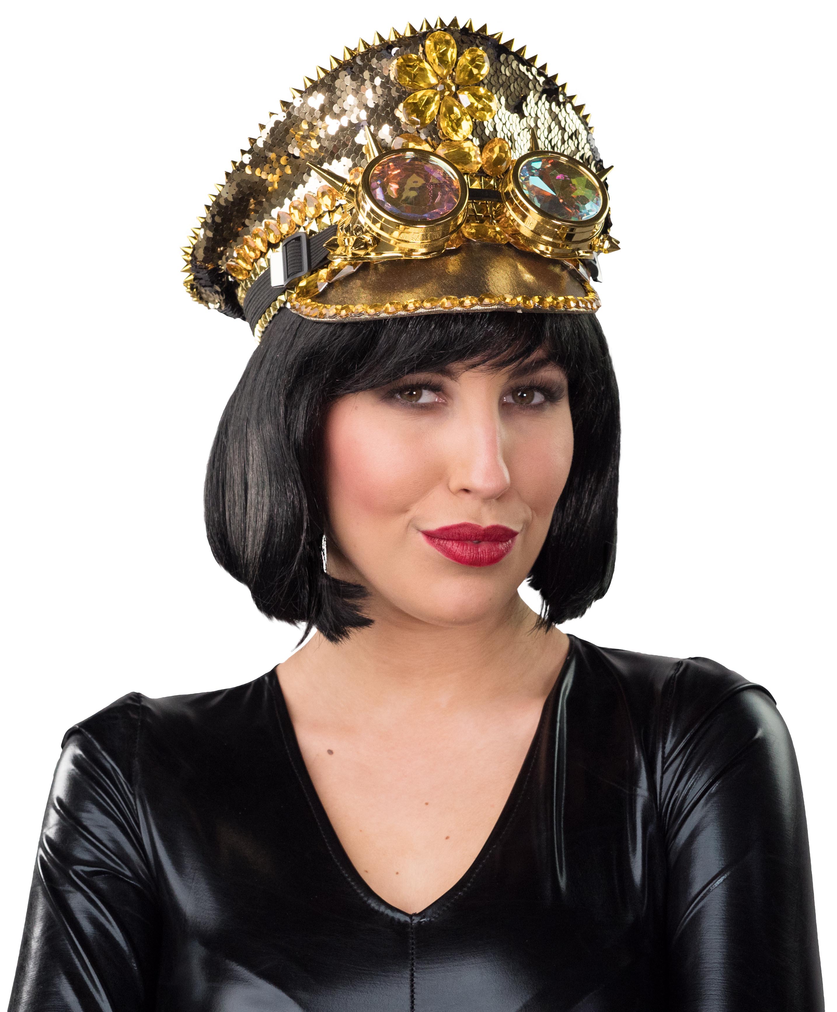 Visor cap sequins, gold