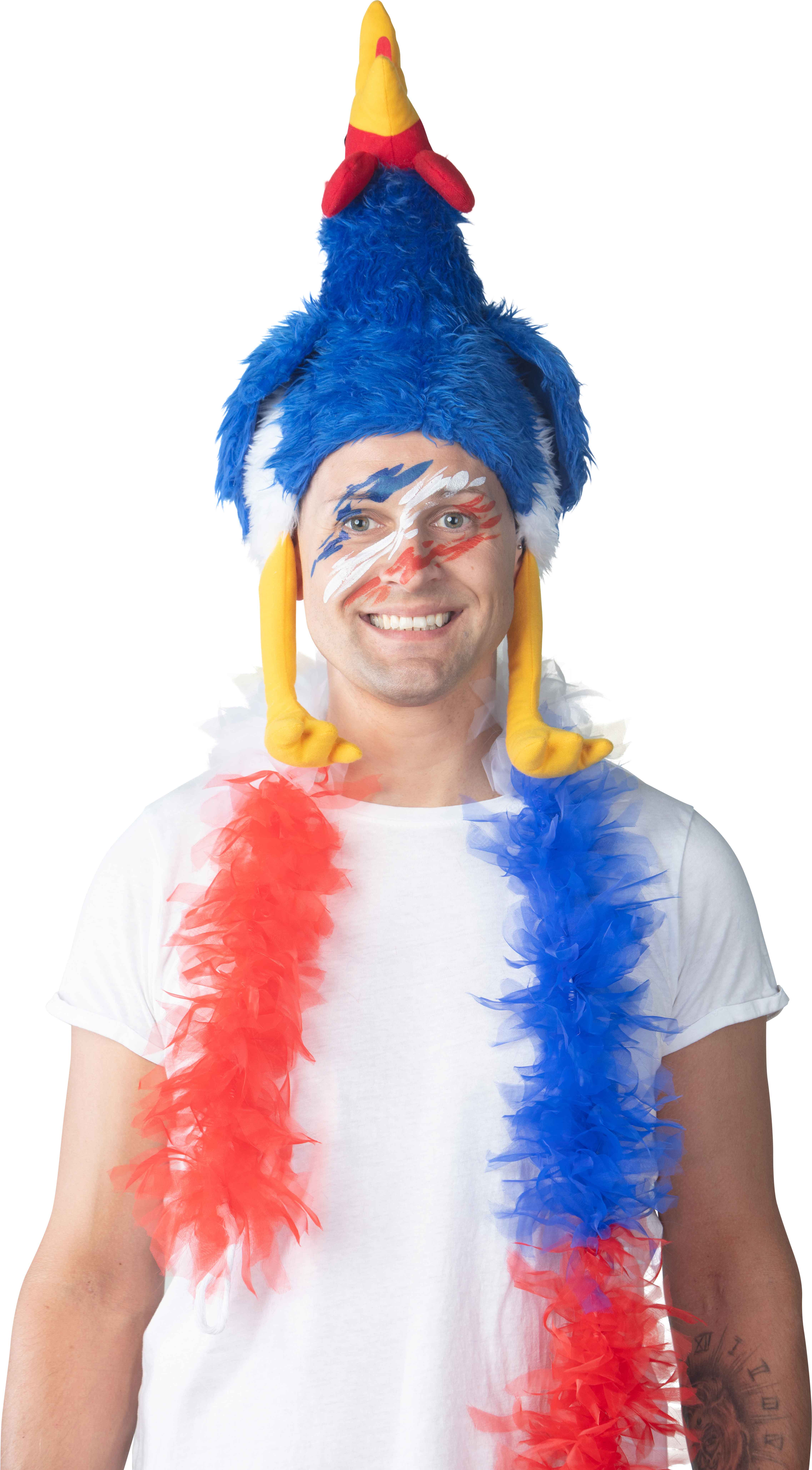 bonnet poule, bleu/blanc/rouge