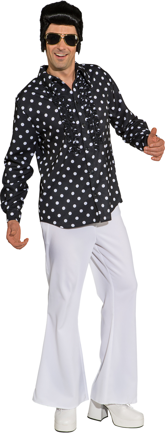 Ruched shirt black, white dotted