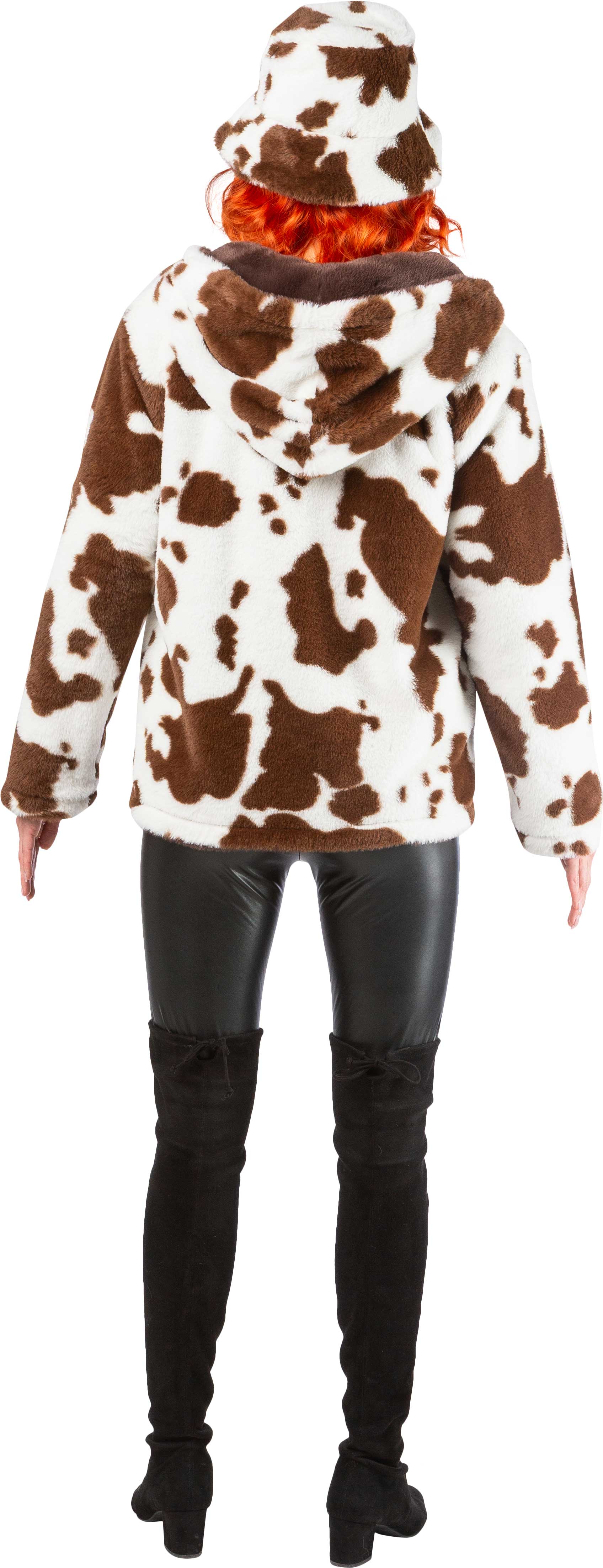 Veste réversible vache, marron/blanc