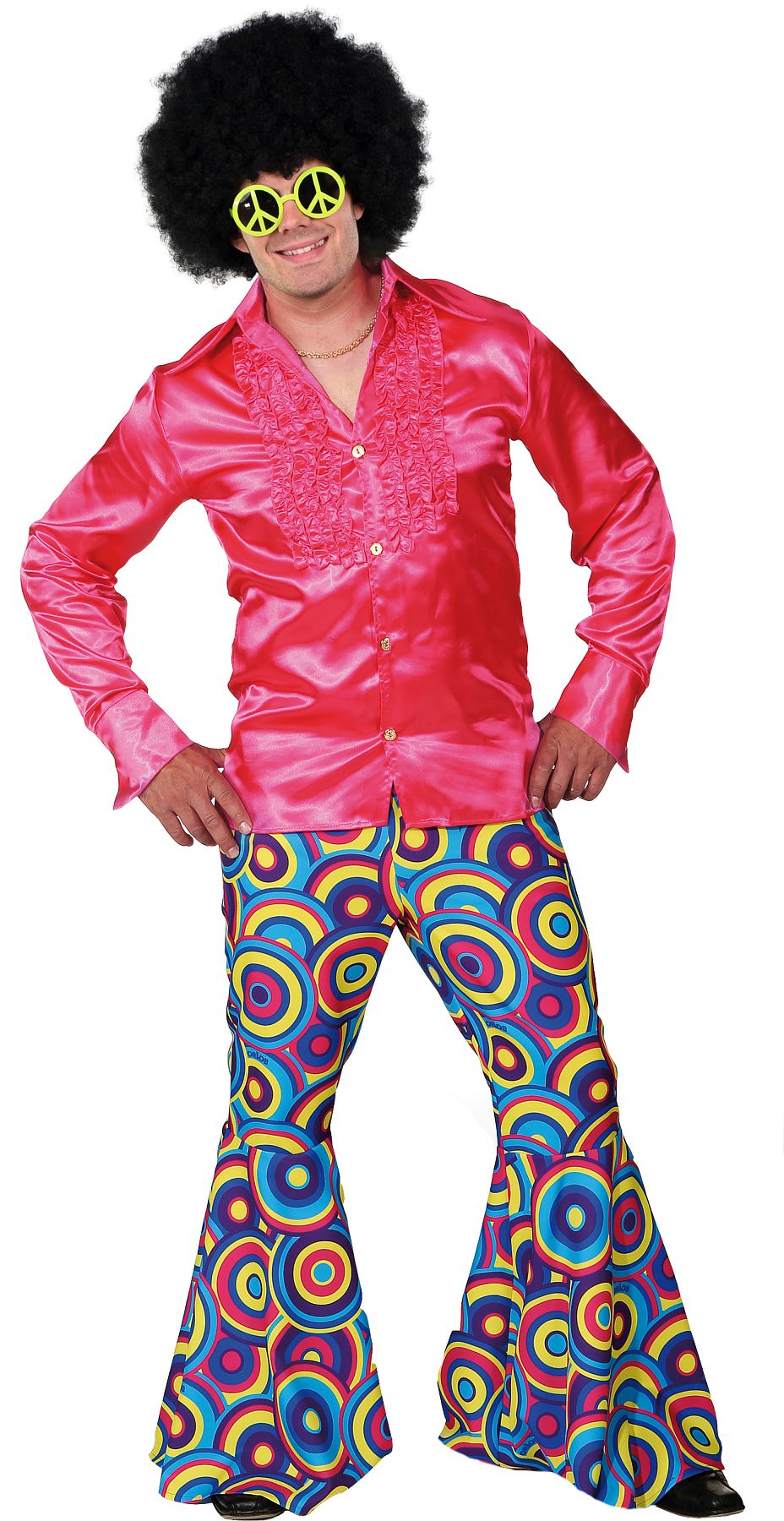 Herren-Schlaghose Crazy mit Hosentasche, pink-blau