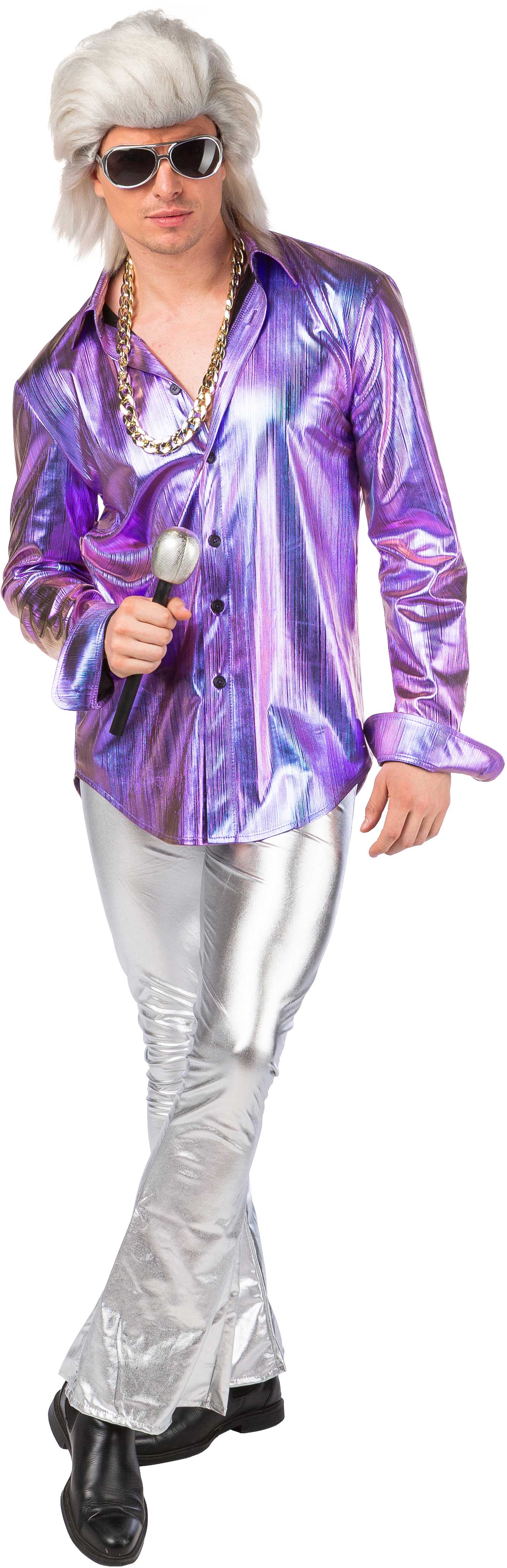 Chemise métallisée, violet