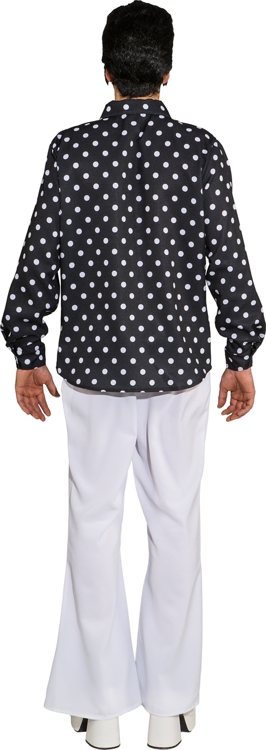 Rüschenhemd schwarz, weiß gepunktet