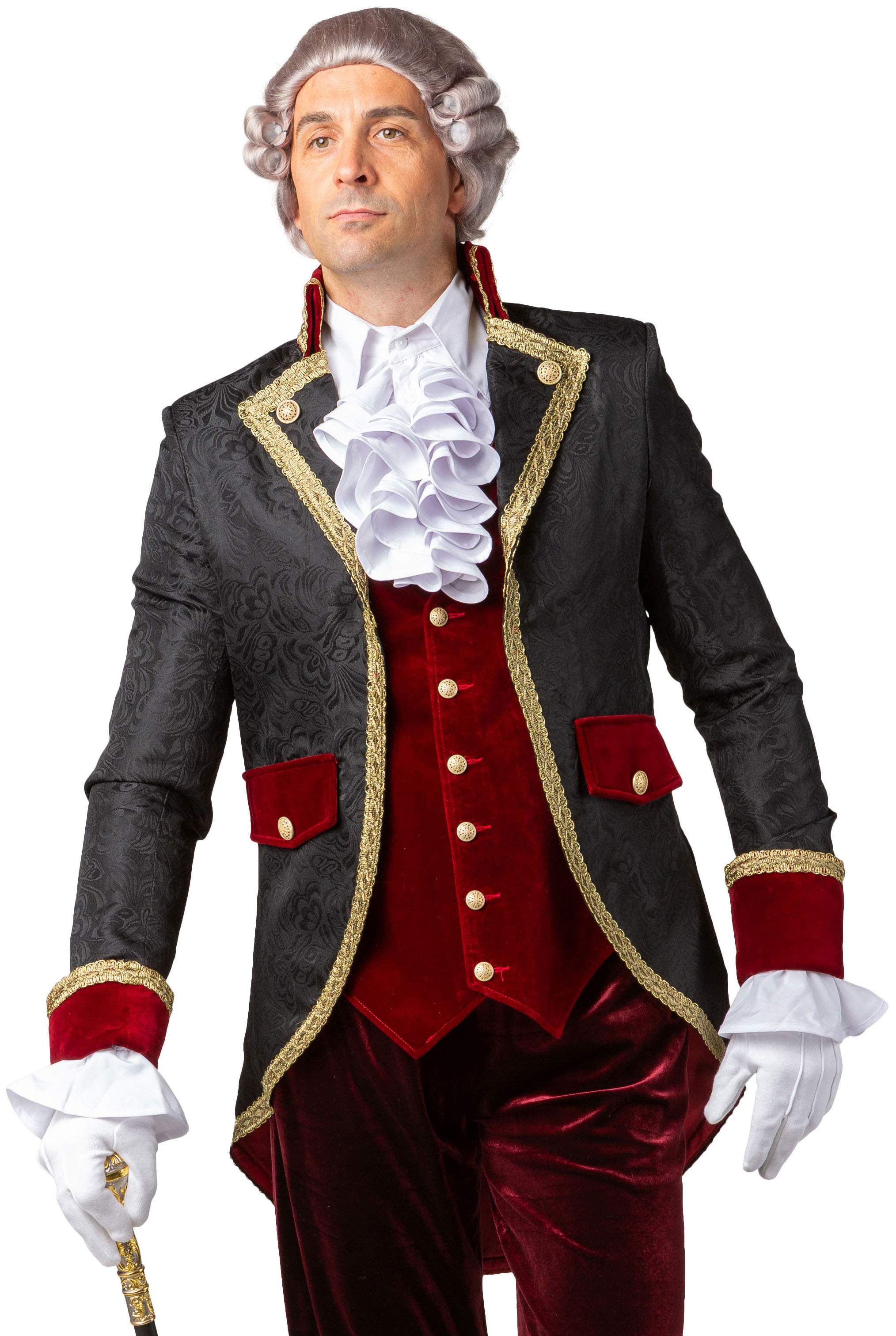 Tailcoat with vest, black-red