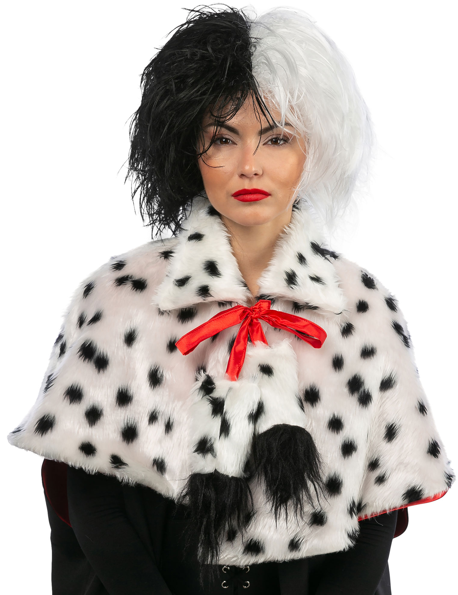 Baroness wig, black-white