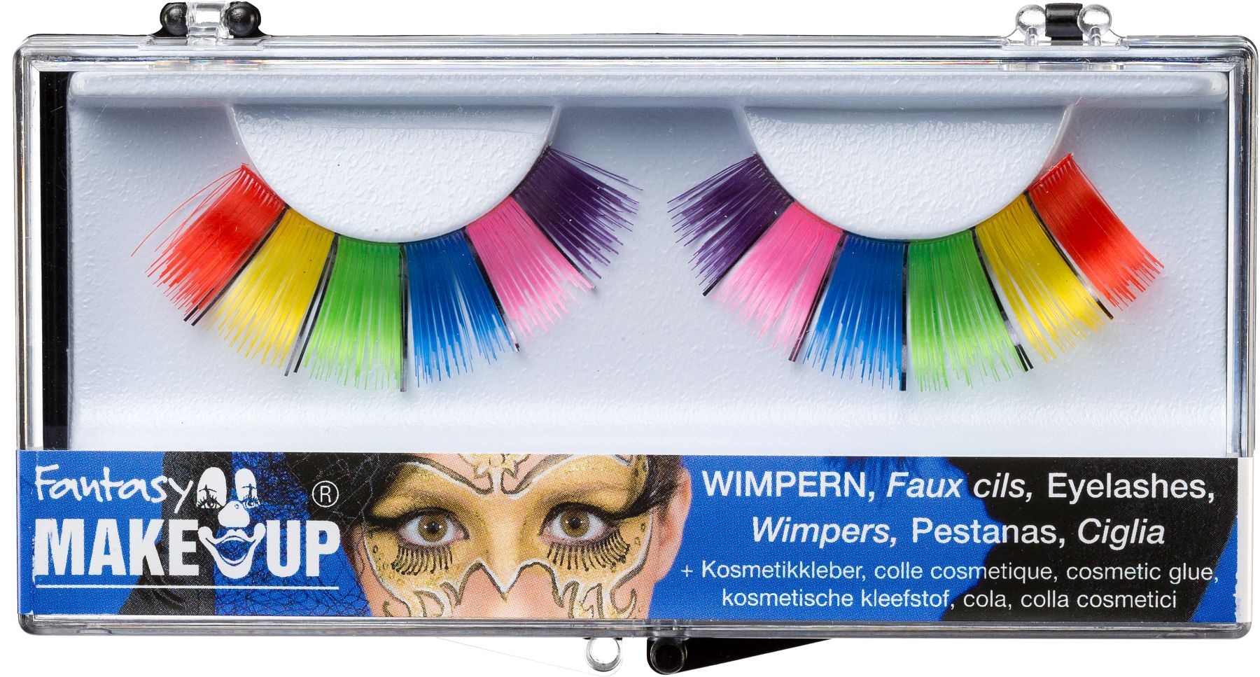 Wimpern, regenbogenfarbig