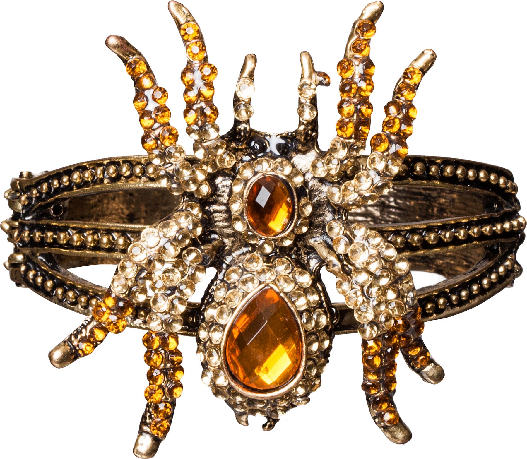 Bracelet araignée jaune et doré