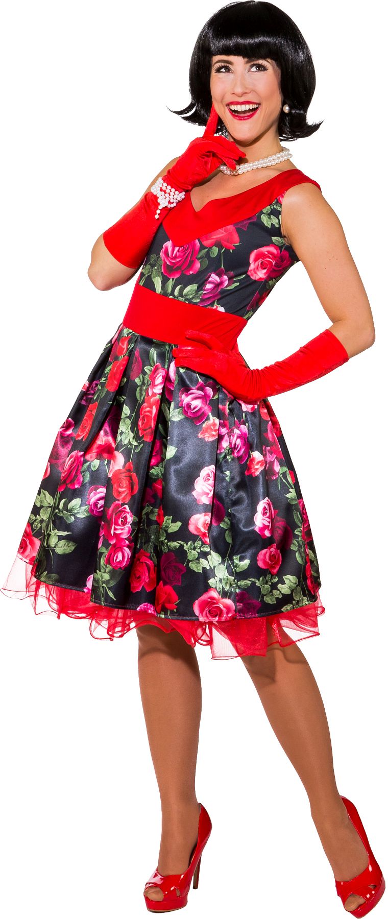 Robe à fleurs des années 50