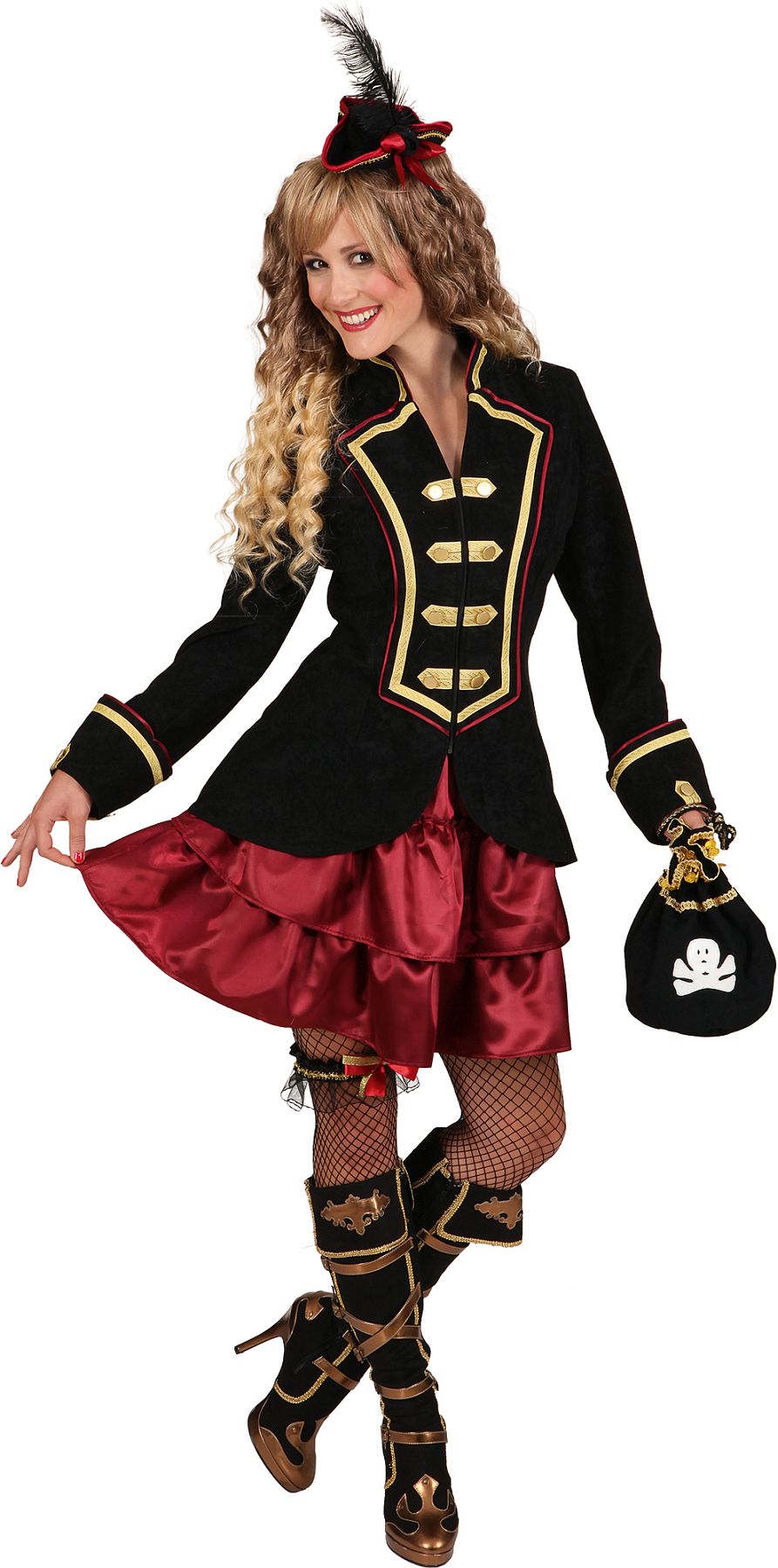 Pirate woman, black-bordeaux 