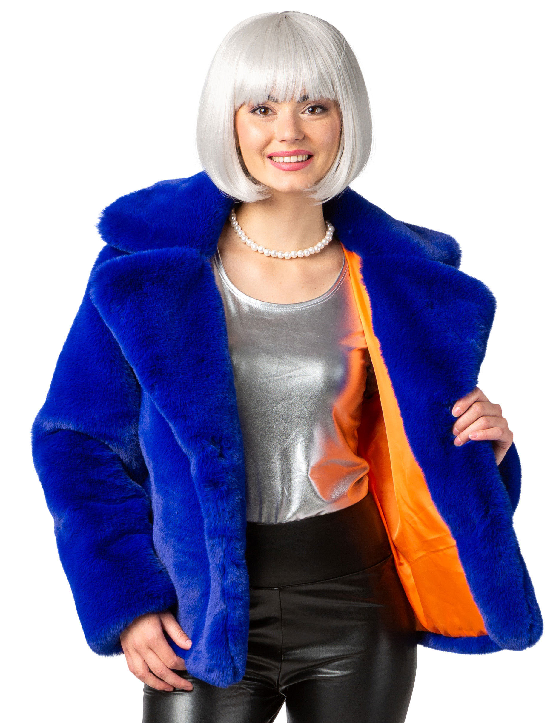 Veste en peluche, bleu