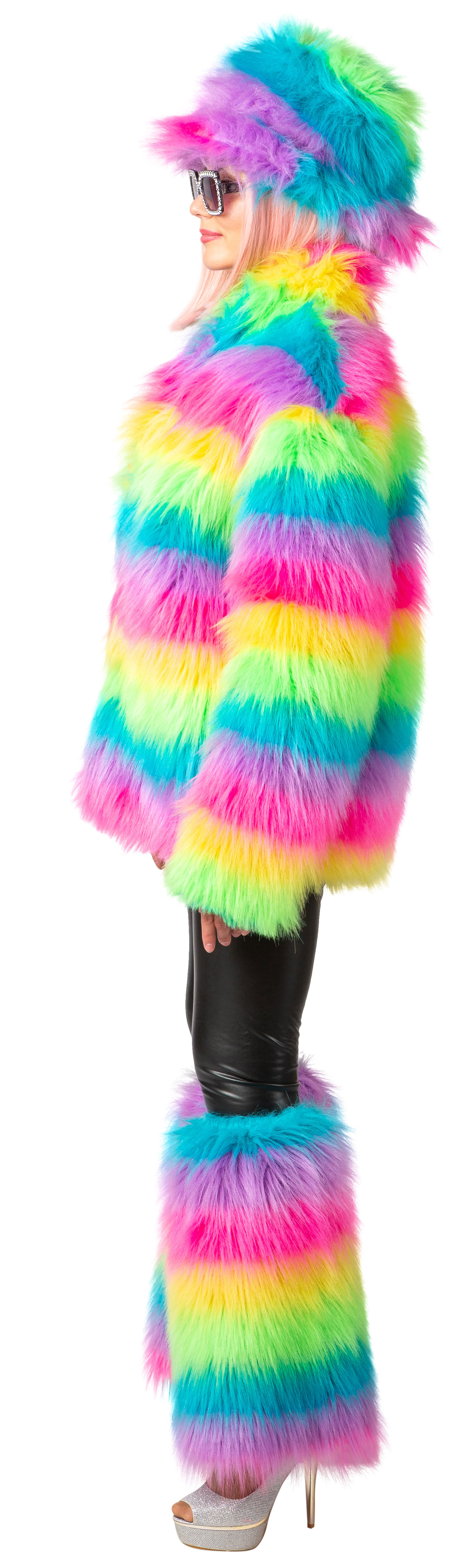 Plüsch-Jacke, langes Flor, multicolor