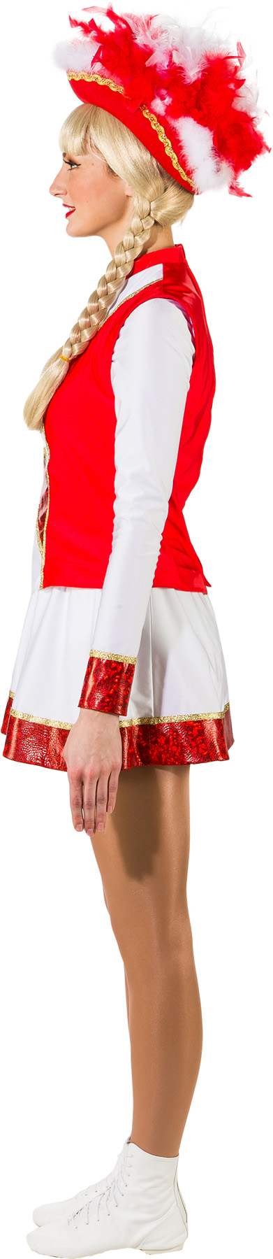 Gardekleid 3-teilig, rot-weiß