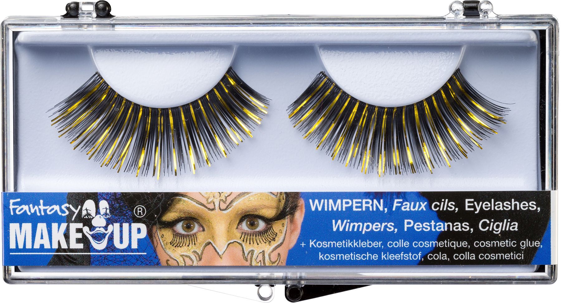 Eyelashes, black/gold 