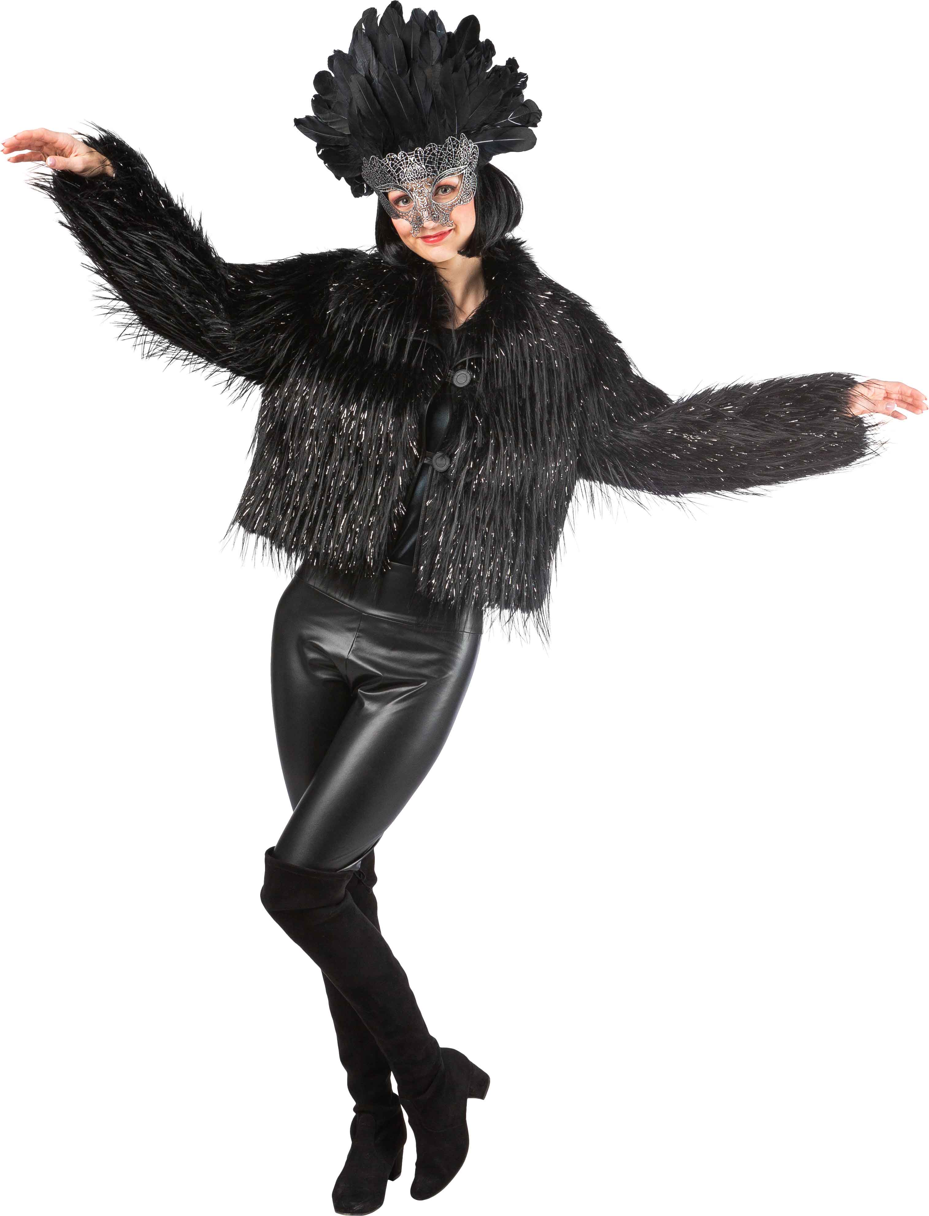 Veste en fourrure Oppulent à lurex argenté