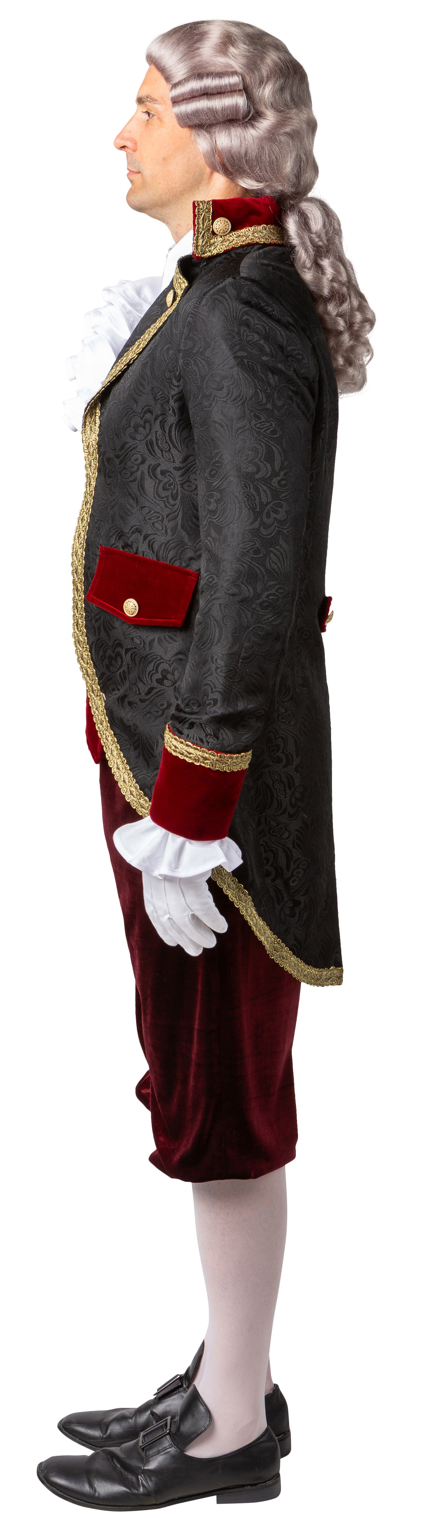 Frack mit Weste, schwarz-rot