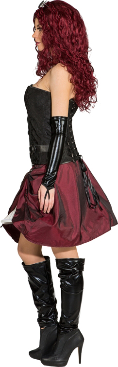 Jupe cerceau steampunk, rouge-vin