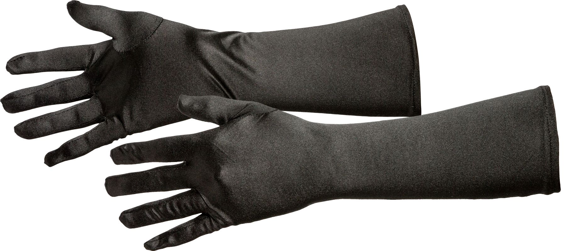 Satin-Handschuhe, schwarz 