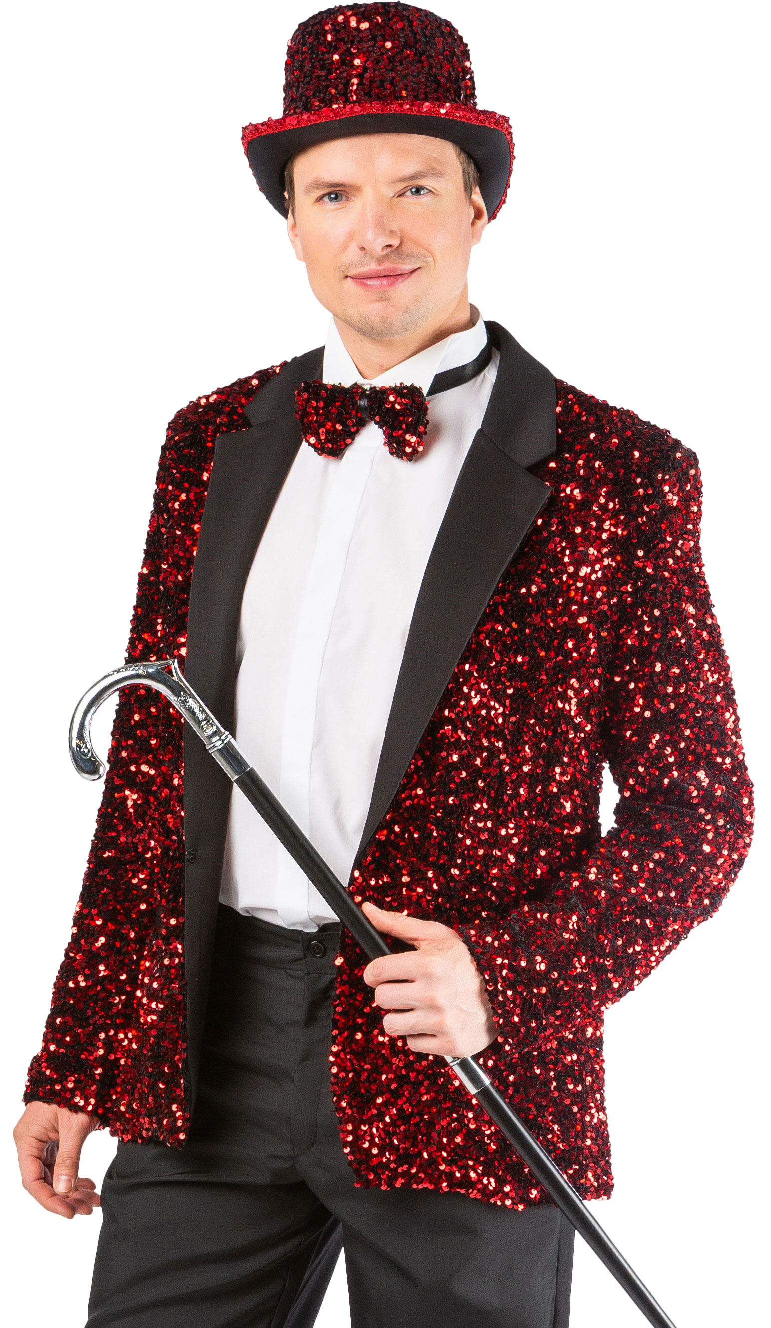 Veste pour homme à paillettes, rouge