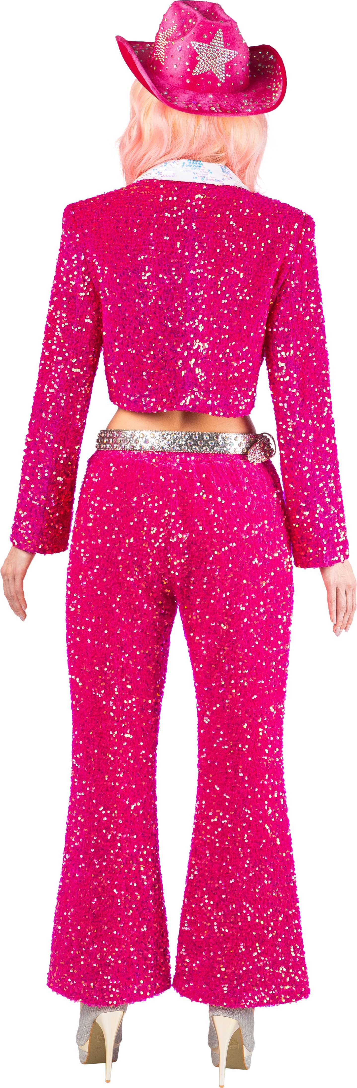 Pantalon à paillettes, fuchsia