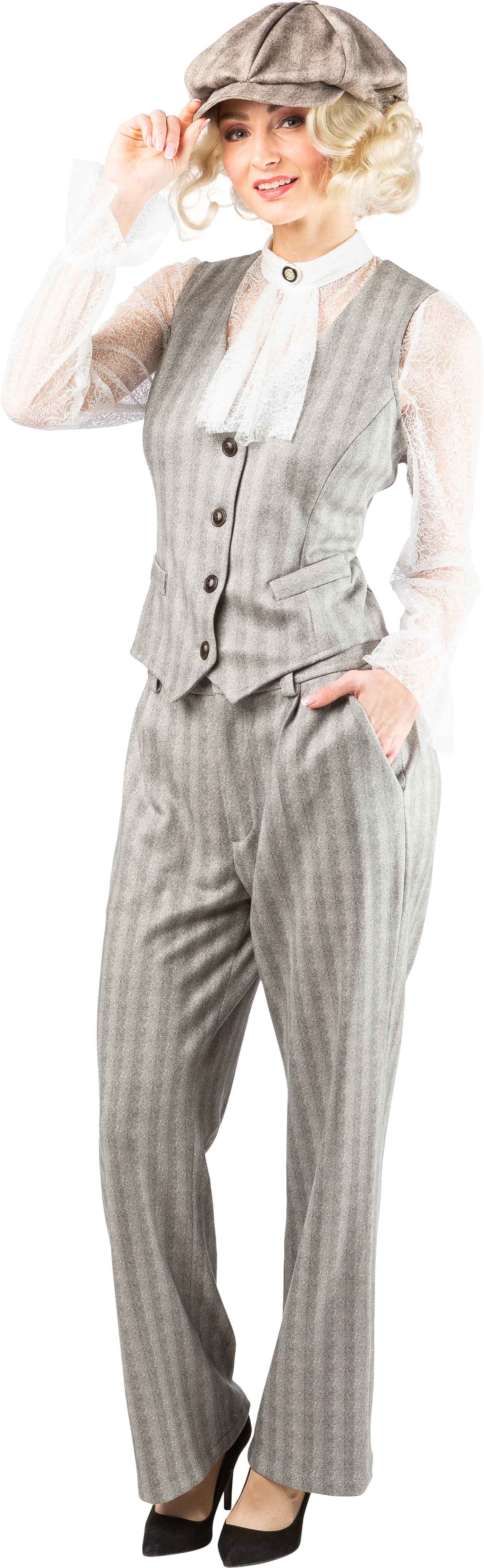 1920s-style set for women, heather grey