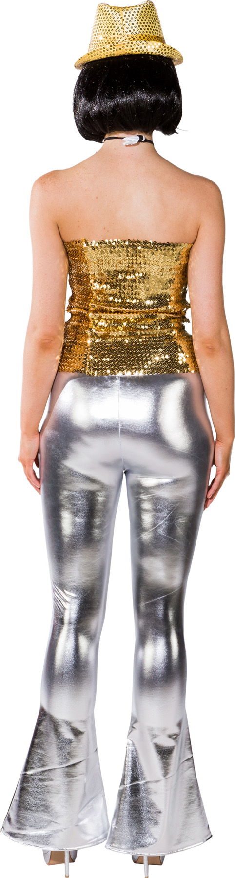 Pantalon évasé, argenté
