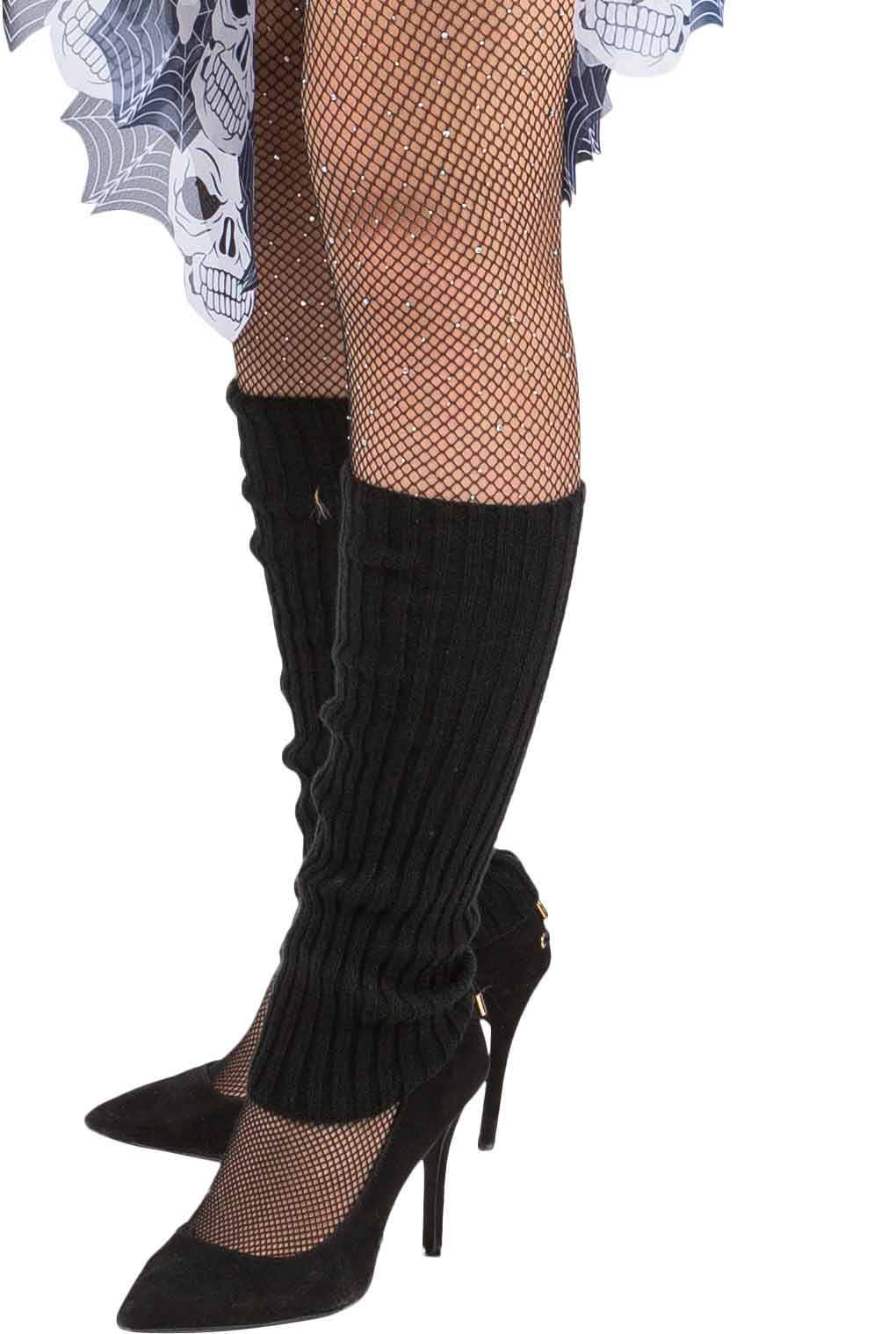 Leg warmers, knitted, 40cm, black