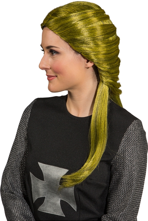 Ladie's braided wig, elf green - Sale