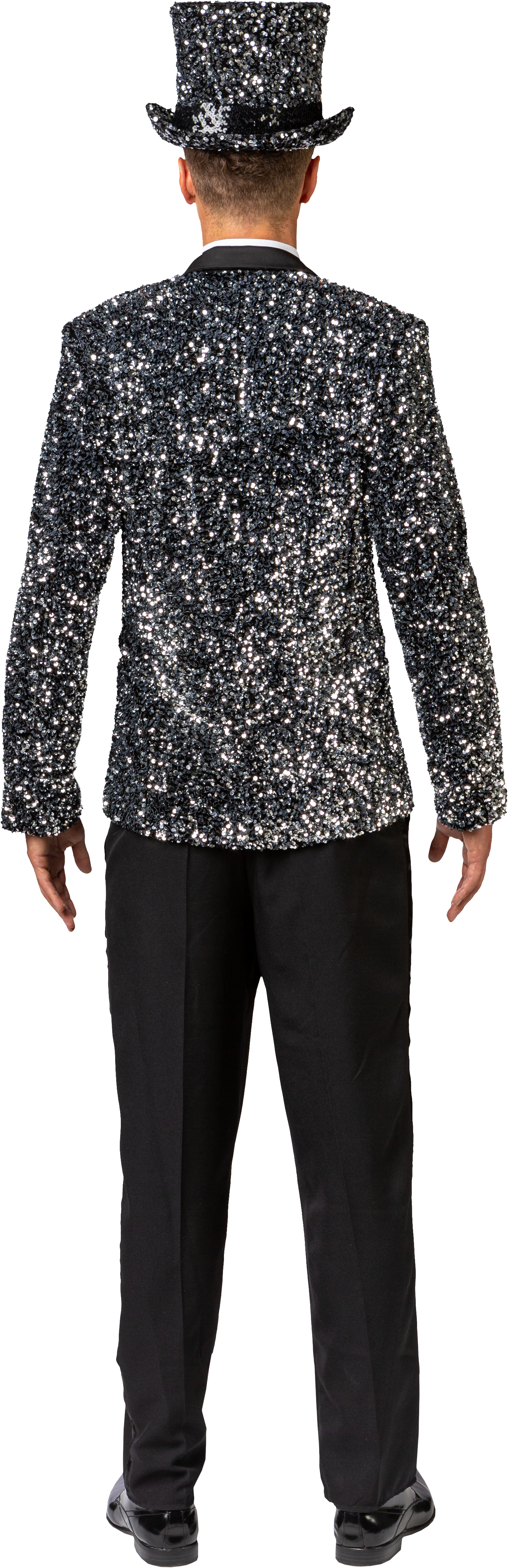 Veste à paillettes pour hommes, argenté 